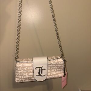 Juicy Couture White Logo Chain Crossbody Bag